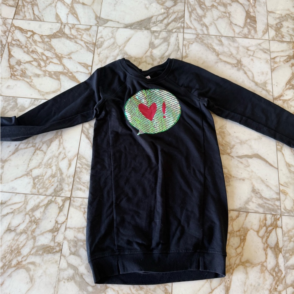 Epic Threads Black Sweater with Sequin Heart